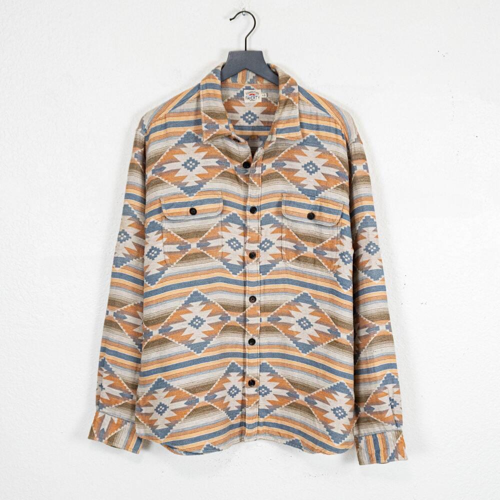 Faherty Legend Sweater shirt Southwest Aztec geo Print size XL